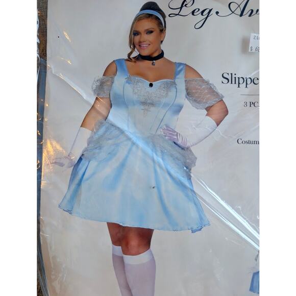 NEW Womens Plus Size Cinderella Costume 1x/2x  Glass Slipper Sweetie Princess - Picture 1 of 3